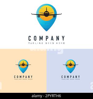 Airplane logo design template. Airplane logo vector icon illustration. Airplane Logo Design. Stock Vector