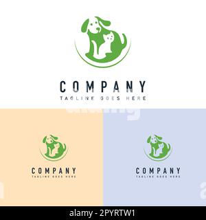 Animal Care Logo Design. Cat and dog logo design. Pet care logo template. Pet logo Stock Vector