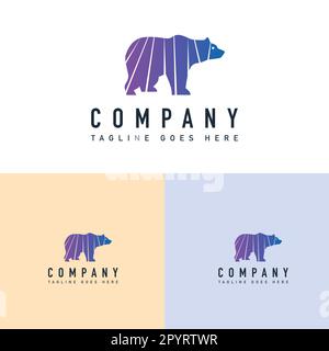 Polar bear logo vector icon illustration design template. Bear Logo Design Vector. Forest Bear Grizzly Bear Logo Template. Stock Vector