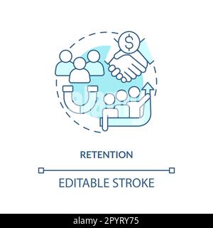 Retention turquoise concept icon Stock Vector