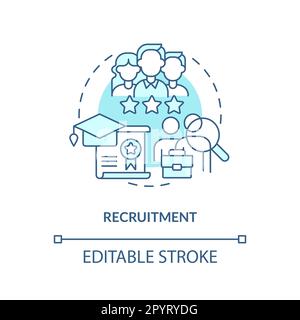 Recruitment turquoise concept icon Stock Vector