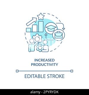 Increased productivity turquoise concept icon Stock Vector