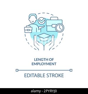Length of employment turquoise concept icon Stock Vector