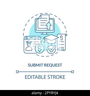 Submit request turquoise concept icon Stock Vector