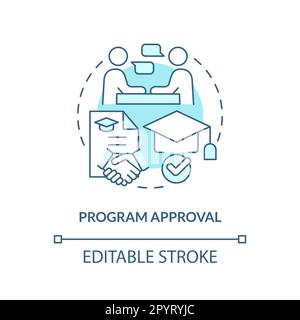 Program approval turquoise concept icon Stock Vector