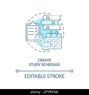 Create study schedule turquoise concept icon Stock Vector