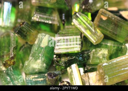 green verdelite mineral texture as nice natural background Stock Photo