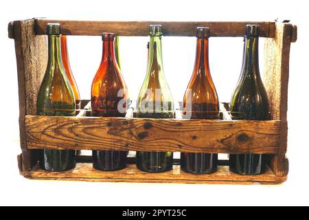 old beer glasses isolated on the white background Stock Photo