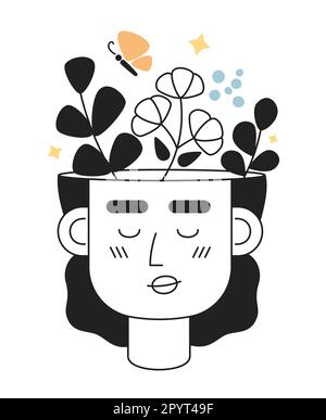 Positive mindset monochrome concept vector spot illustration Stock Vector