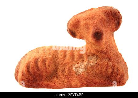 Easter lamb cake traditional czech food isolated on white background Stock Photo