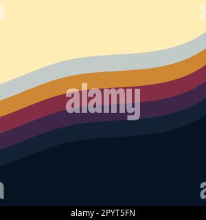 Retro Vintage 70s Style Wave Stripes Background Stock Vector