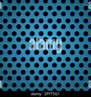 Blue Metal Carbon Fiber Background. Perforated Style Sheet Metal Stock Vector