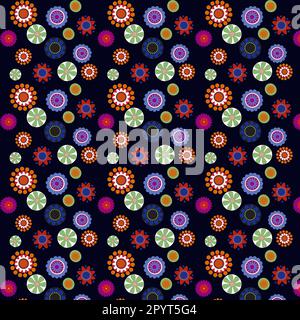 Retro Flower Pattern. Boho Floral Vintage Textile Print Stock Vector
