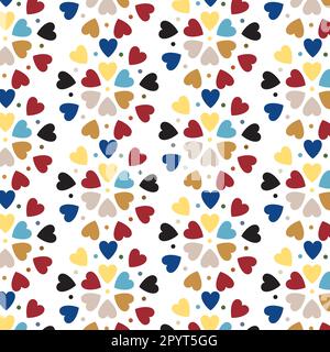 Vintage Style Heart Pattern. Retro 70s Style Stock Vector