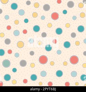 Pastel Polka dot Retro Style Pattern Stock Vector