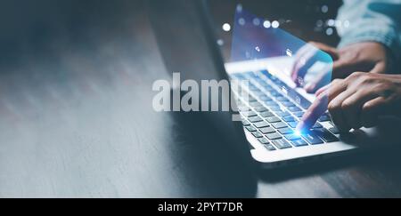 Online documentation database and process automation to efficiently manage files, IT staff working with Document Management System (DMS) Stock Photo