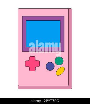 Tetris gadget for playing, isolated video game for puzzles. Retro device 90s. Vector in flat style for decoration, logo, sticker, icon. Stock Vector