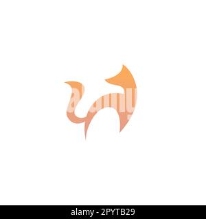 Fox Vector Illustration. Fox Logo Design Simple Stock Vector