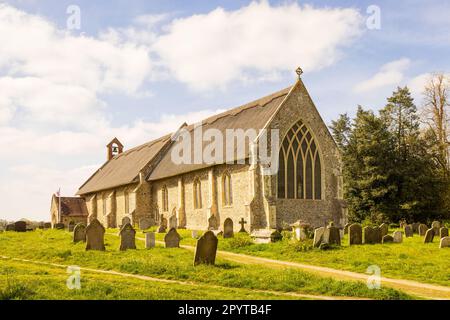Exterior of St Peter's Church with a thatched roof. Westleton, Suffolk. UK Stock Photo