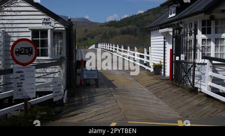 Penmaenpool Toll Bridge, Gwynedd WALES UK Stock Photo