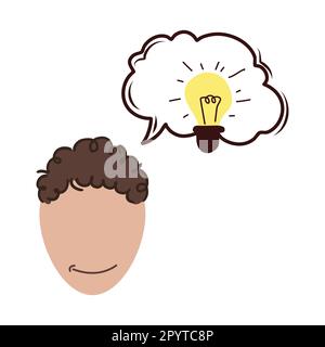 Thinking illustration. Creative thinking. Imagination world. Think. creative ideas Stock Vector