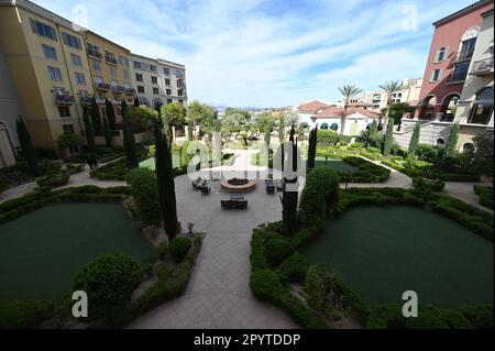 A landscaped garden at Lake Las Vegas. Stock Photo