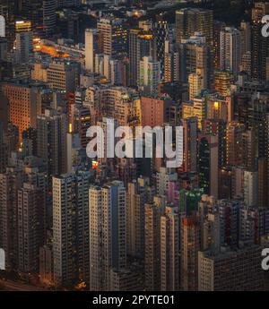 Skyline of buildings in the central district of hong Kong Stock Photo