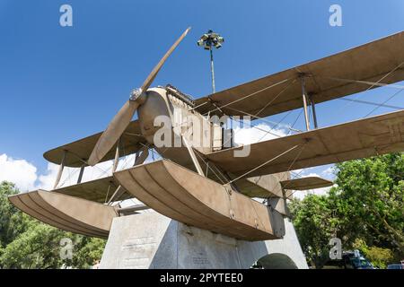 Beautiful view to monument of hidroplane in BelÃ©m area, Lisbon Stock Photo