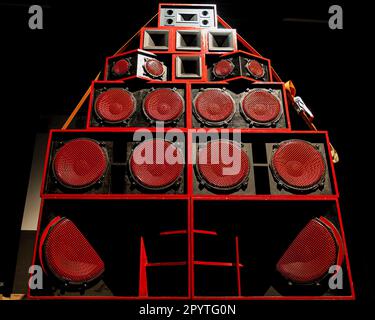 Reggae Sound System with several loudspeakers Stock Photo