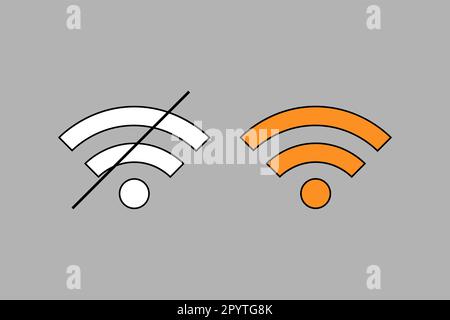 Wi-fi icon, symbol, wireless connection, without internet access Stock Vector