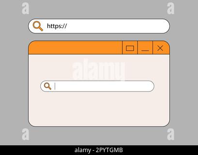 Retro old computer elements, icon, search panel  Stock Vector