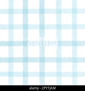 Hand painted blue watercolour checked background Stock Vector