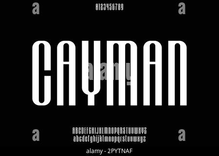 Unique condensed display font vector Stock Vector