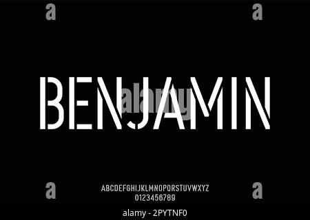 Modern clean stencil display font vector Stock Vector