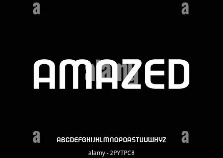 Futuristic rounded sans serif display font vector Stock Vector