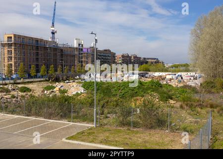New build construction site, ashford, kent, uk Stock Photo