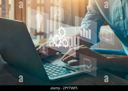 Automation concept. Optimise business process workflow. Stock Photo