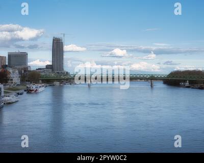 The tallest skyscraper in Slovakia in Bratislava near the Danube river