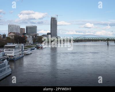 The tallest skyscraper in Slovakia in Bratislava near the Danube river