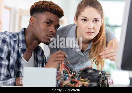 repairing and fixing service in lab electronics repair service concept Stock Photo