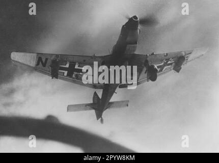 A German Luftwaffe Stuka on a mission flight during World War II. [automated translation] Stock Photo