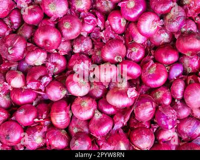 5 kg farm onions in a red pp mesh bag. Polypropylene net sack with 11 lb of  organic onions on a brown floor indoors. Buying fresh vegetables in bulk  Stock Photo - Alamy