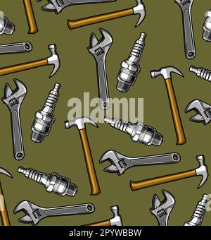 wrench pattern vector template Stock Vector