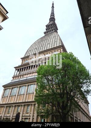 the Mole Antonelliana is the symbolic monument of Turin. It was the tallest brick building in the world. Stock Photo