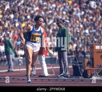 Olympic Games, Munich 1972, 200m Women / Preliminary heat. Renate Stecher (GDR) Action. 05.09.1972. [automated translation] Stock Photo