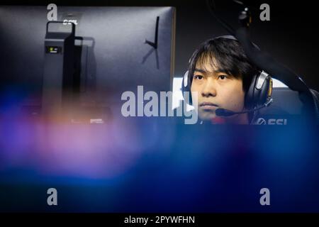 Berlin, Germany. 05th May, 2023. E-Sport: ESL One Berlin Dota 2 Major, Second Major Tournament of the Dota Pro Circuit 2023, Final Weekend, Velodrom. Credit: Christoph Soeder/dpa/Alamy Live News Stock Photo