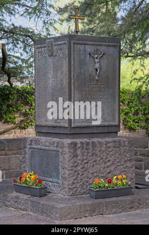 Merano, ItaIy - Apr 29, 2023: Austro-Hungarian, itaIian and german from first and second world war cemetery in Merano, ItaIy. Spring sunny day. Select Stock Photo