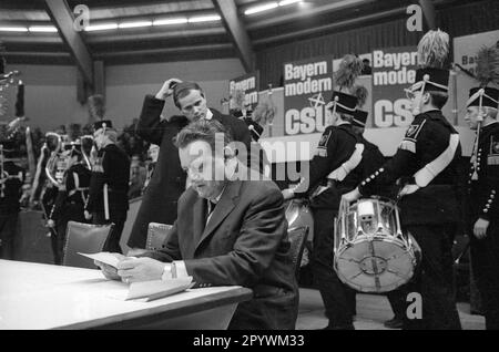 Franz Josef Strauß at the closing event of the CSU in the Bavarian state election campaign at the Circus Krone in Munich. [automated translation] Stock Photo