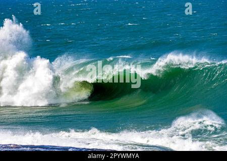 Strong wave breaking hard in the sea waters of Ipanema beach in Rio de ...