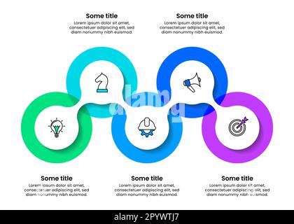 Infographic template with icons and 5 options or steps. Circle. Can be used for workflow layout, diagram, webdesign. Vector illustration Stock Vector